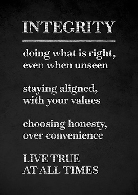 Integrity Definition Poster