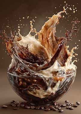 Coffee Splash in Glass Bowl