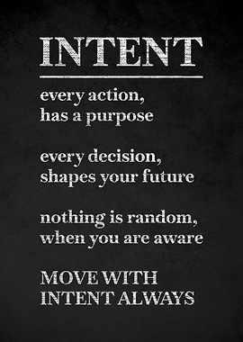 Intent Motivational Text Art