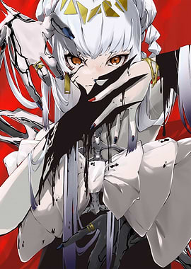 Anime Girl with Black Ink