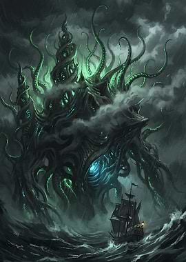 Cosmic Horror and Ship in Storm