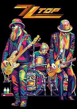 ZZ Top Pop Art Band Portrait