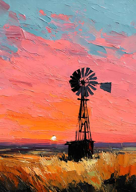 Prairie Windmill Glow