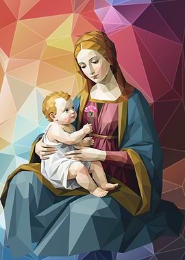 Madonna of the Carnation Low Poly