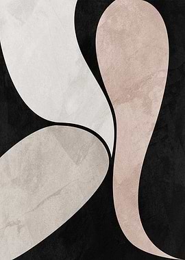 Abstract Organic Shapes on Black