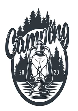 Camping Lantern and Trees