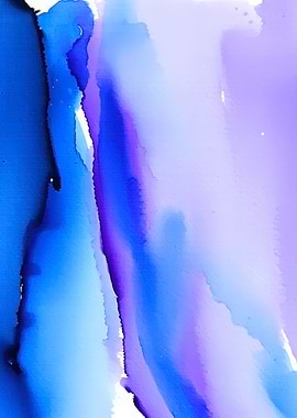 Abstract Blue and Purple Ink Flow