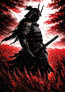 Samurai in Red Field