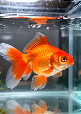 Goldfish swimming in aquarium