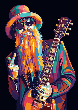 Billy Gibbons Pop Art Portrait
