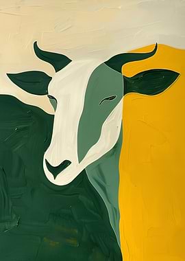 Abstract Cow Portrait