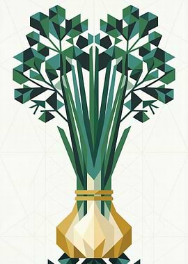 Geometric Parsley and Onion Illustration