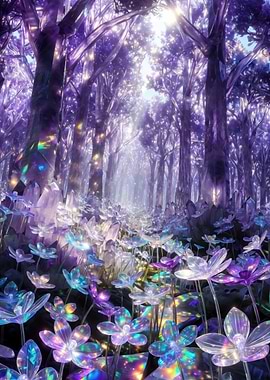 Enchanted Crystal Forest Path