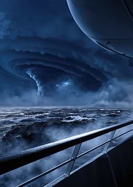 Hurricane over the Ocean