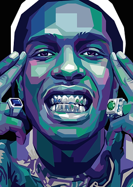 A$AP Rocky Pop Art Portrait