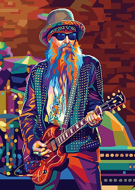 Billy Gibbons in Pop Art Style