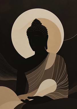 Meditating Buddha with Halo