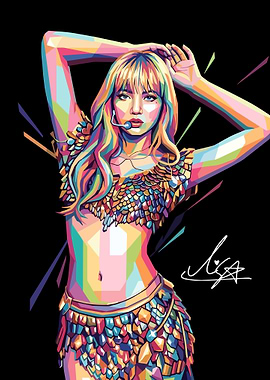 Colorful Pop Art Portrait of Lisa