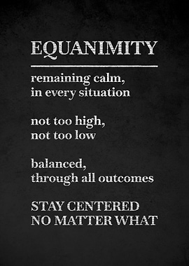 Equanimity definition poster