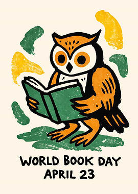 Reading Owl Poster Wall Art