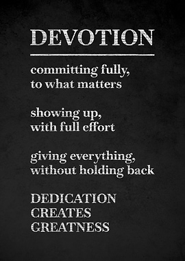 Devotion Creates Greatness Chalkboard Art