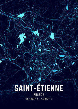 Saint-Étienne Midnight City Map