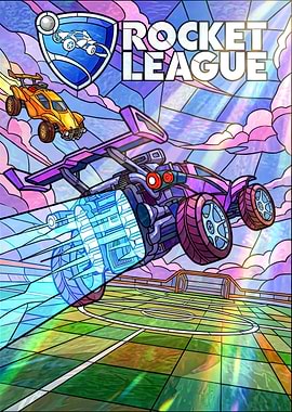Rocket League Stained Glass Art