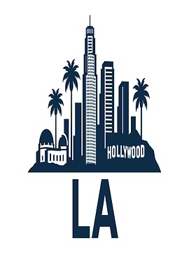 Los Angeles Skyline with Text