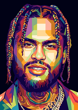 Colorful Pop Art Portrait of a Dave East