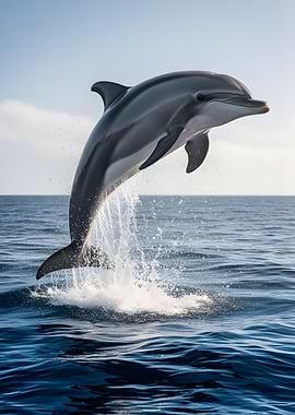 Dolphin leaping from the ocean