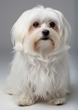 Adorable Maltese Dog Portrait