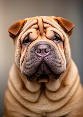 Shar Pei Dog Portrait