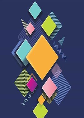 Abstract Geometric Shapes with Shadows