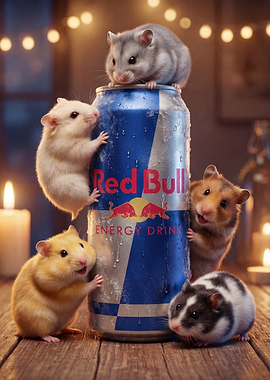 Hamsters with Red Bull