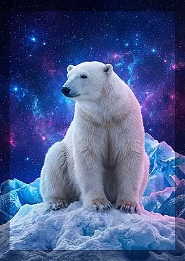 Polar Bear in Cosmic Ice Landscape