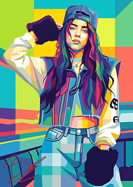 Billie Eilish Pop Art Portrait