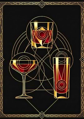 Geometric Cocktail Trio