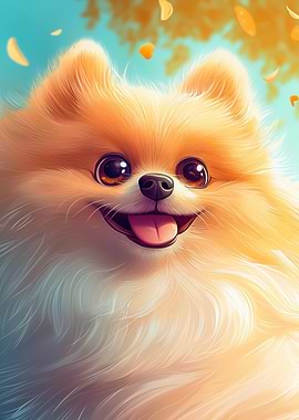 Cute Pomeranian Dog Portrait