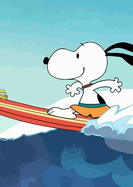Snoopy Surfing on a Wave