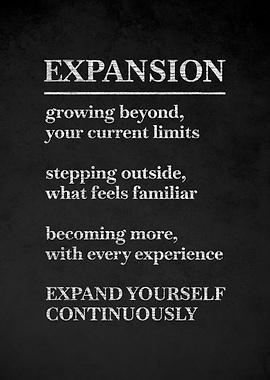 Expansion Motivational Text Art