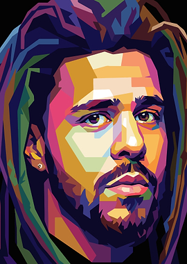 J. Cole Pop Art Portrait