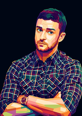 Pop Art Portrait of Justin Timberlake