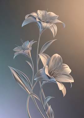 Elegant Silver Lily Flowers