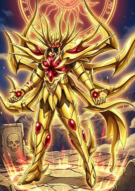 Golden Warrior with Sun Symbol