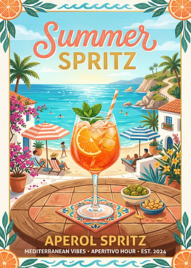 Summer Aperol Spritz Poster