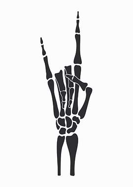 Skeleton Hand Rock On Gesture