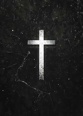 Grunge Cross on Dark Background