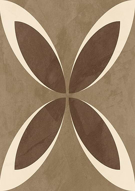 Brown and Cream Floral Tile Pattern
