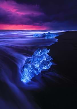 Diamond Beach Icebergs at Sunset