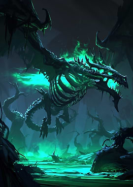 Undead Dragon in Ethereal Swamp